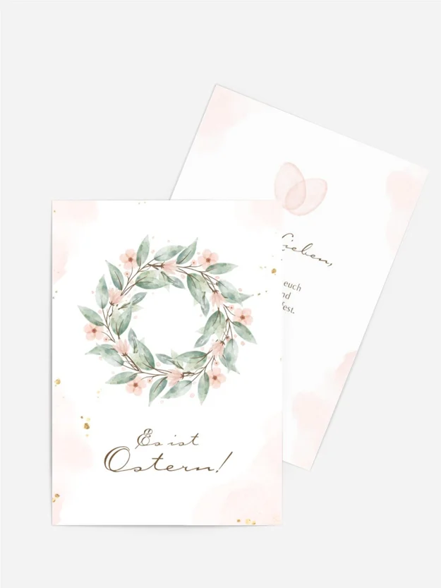 Osterkarte Blumiger Osterkranz Osterkarte Blumiger Osterkranz