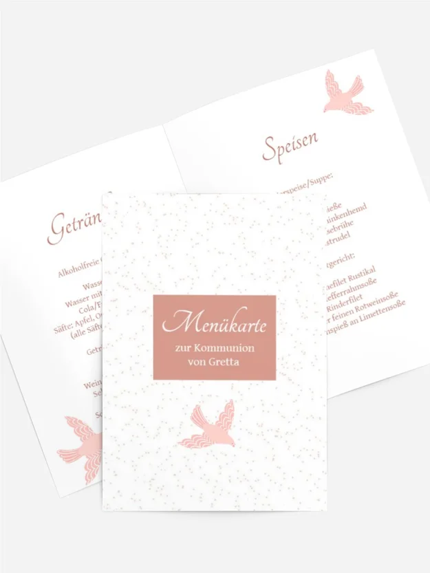 Menükarte Kommunion Heiliger Geist