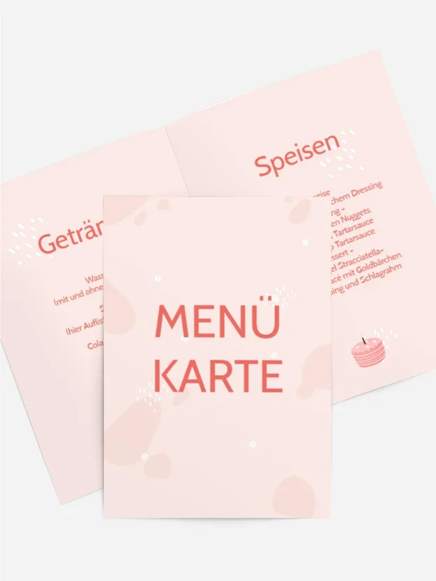 Menükarte Geburtstag Zelebrieren!