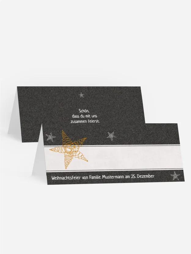 Weihnachten Tischkarte Curly Star