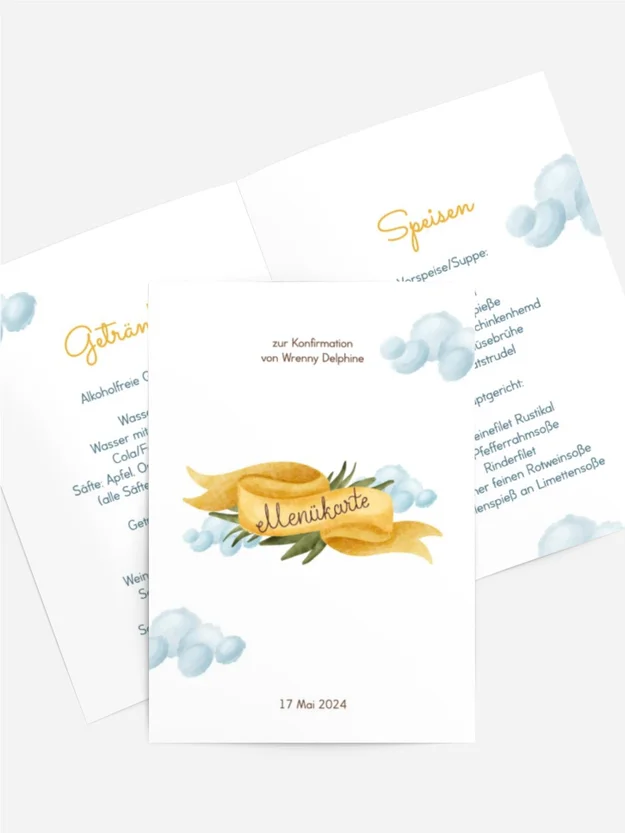 Menükarte Konfirmation Antennenband