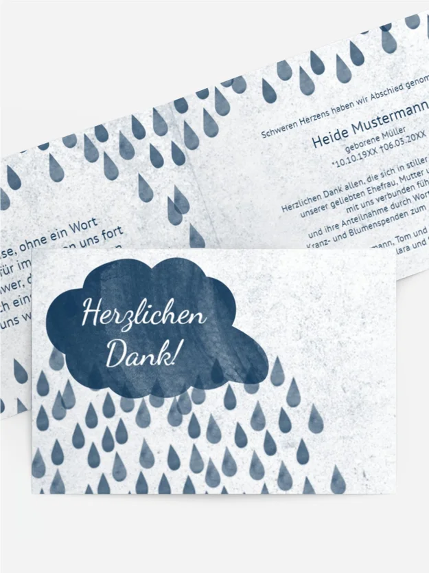 Trauerdanksagung Regen quer