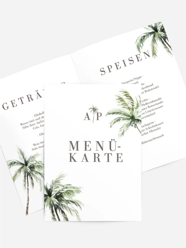 Menükarte Oase der Liebe