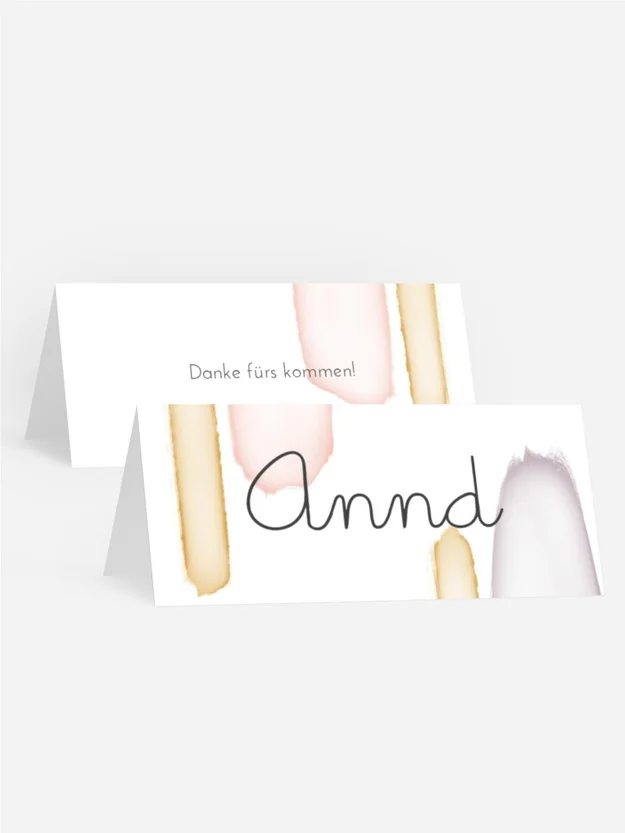 Tischkarte Geburtstag  Aquarell-Überraschung