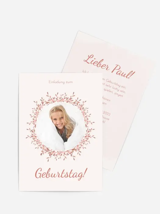 Geburtstagseinladung Glückwunschkranz