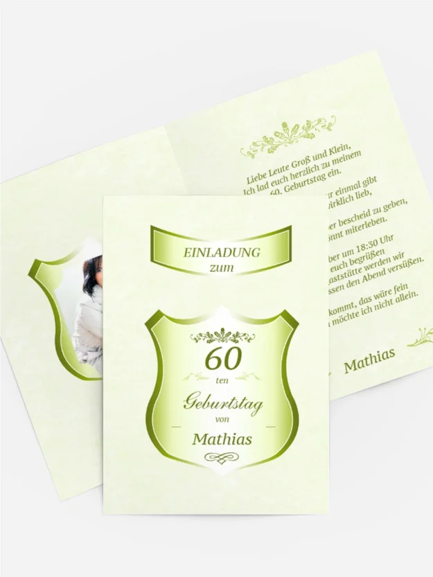 Geburtstagseinladung 60 label Foto