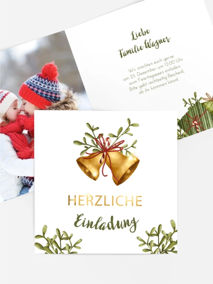 Fotoeinladung Weihnachten Weihnachtsglocken