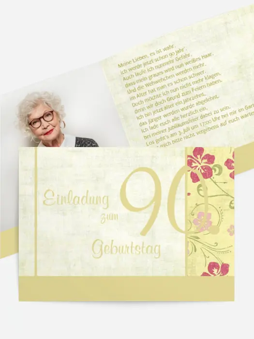 Einladung zum Geburtstag Hibiskus 90 Foto