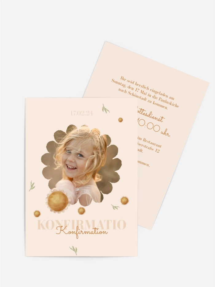 Einladungskarte Konfirmation Blumenfreuden Einladungskarte Konfirmation Blumenfreuden