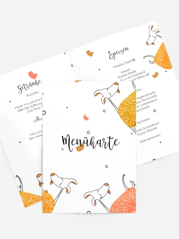 Menükarte Geburtstag Dancing sheep