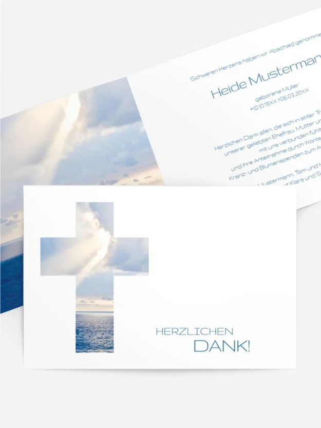 Trauerdanksagung Himmelskreuz quer