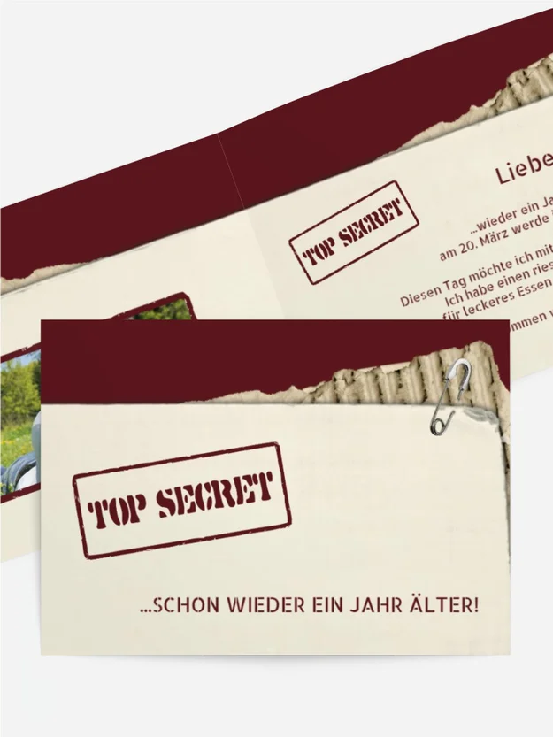 Geburtstagseinladung Top Secret Foto