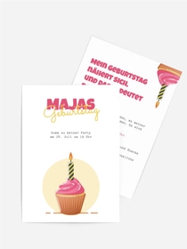 Geburtstagseinladung Festlicher Cupcake