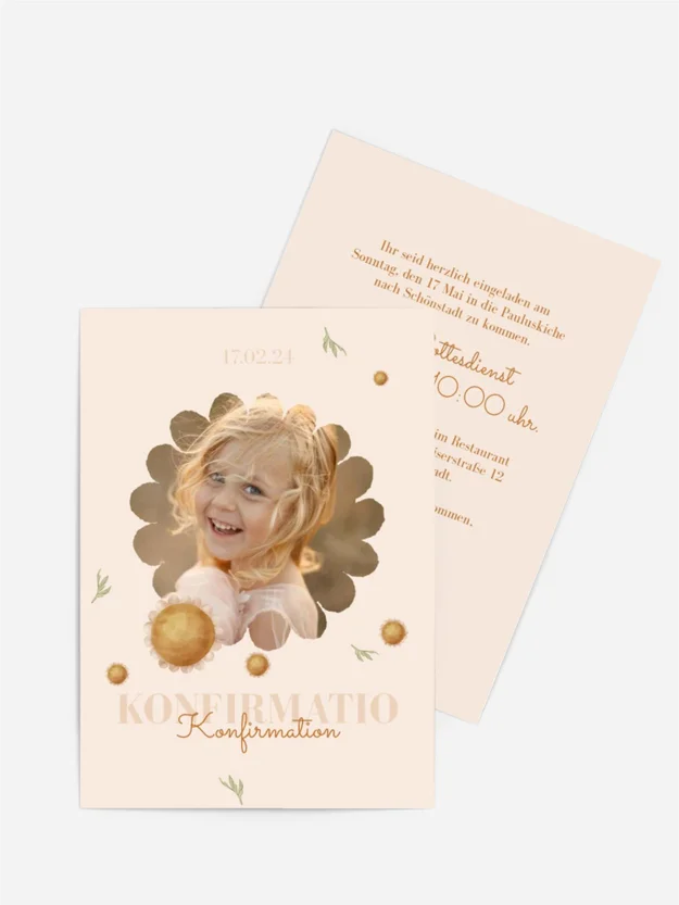 Einladungskarte Konfirmation  Blumenfreuden