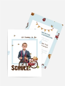 Einladungskarte Einschulung Schulfahrrad