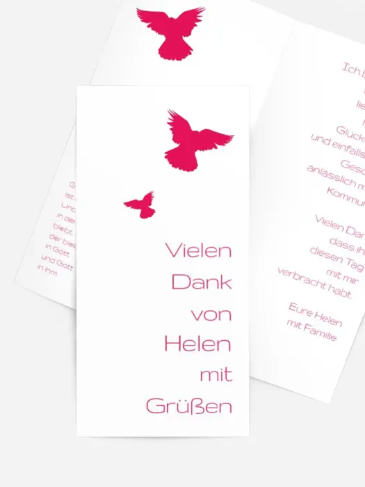 Kommunion Dankeskarte Taube