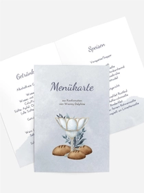 Menükarte Konfirmation Pflanzenkarte