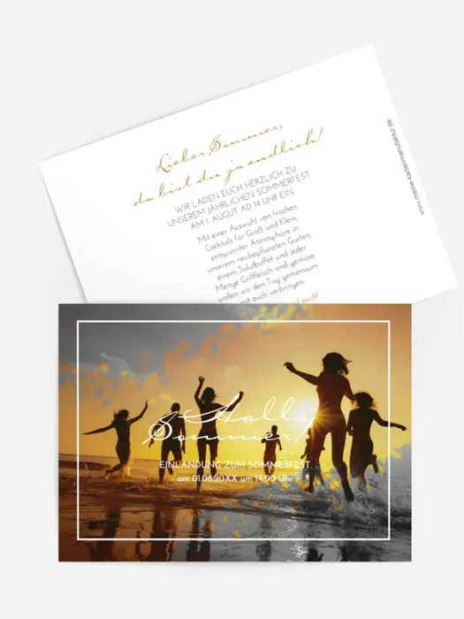 Sommerfest Einladung Laufen am Strand