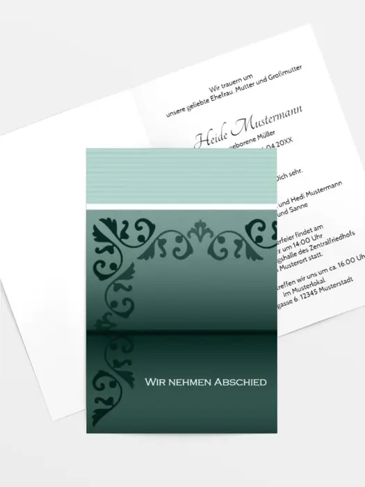 Trauerkarte Briefpapier hoch Trauerkarte Briefpapier hoch