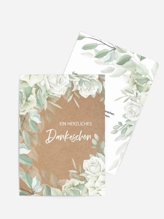 Dankeskarte Firmung Rosenkranz des Herzens