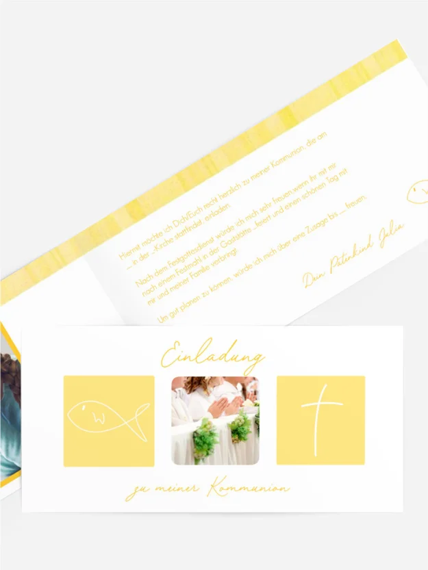 Einladungskarte Kommunion_White
