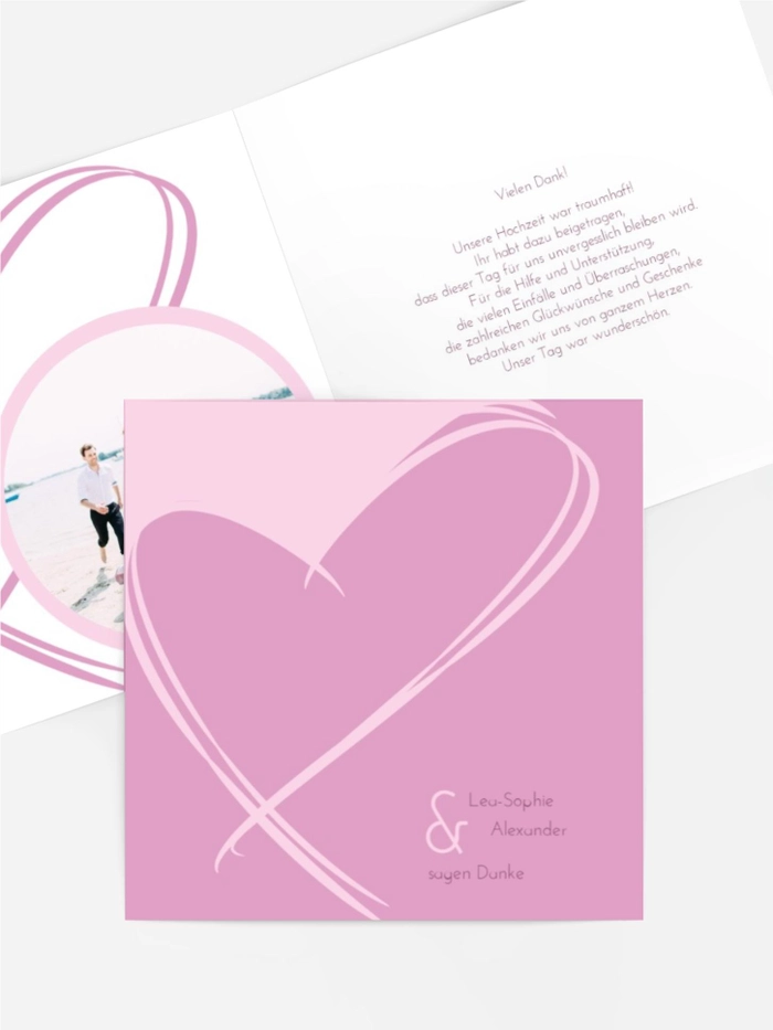 Dankeskarte Hochzeit "Doppelherz" Dankeskarte Hochzeit "Doppelherz"