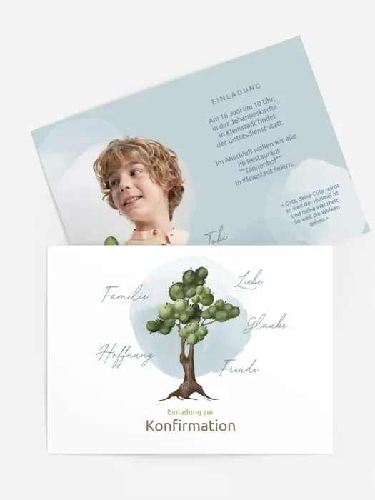 Einladungskarte zur Konfirmation natur Einladungskarte zur Konfirmation natur