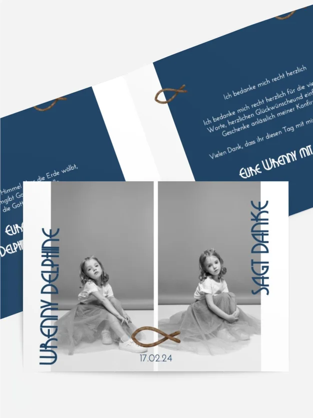 Dankeskarte Konfirmation Mondlicht