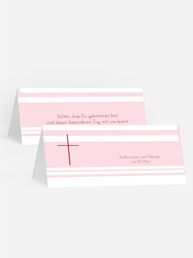 Tischkarte Konfirmation Kreuz
