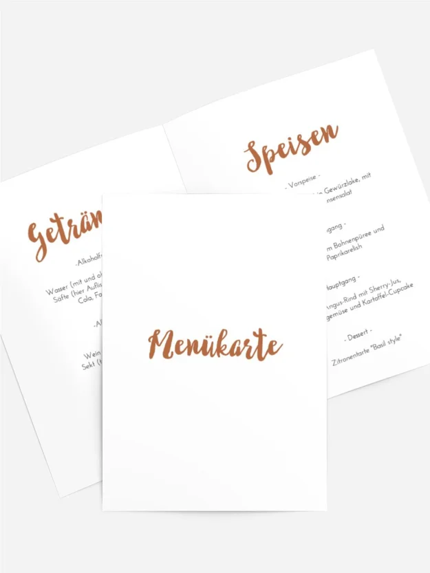 Menükarte Geburtstag Voller Leidenschaft
