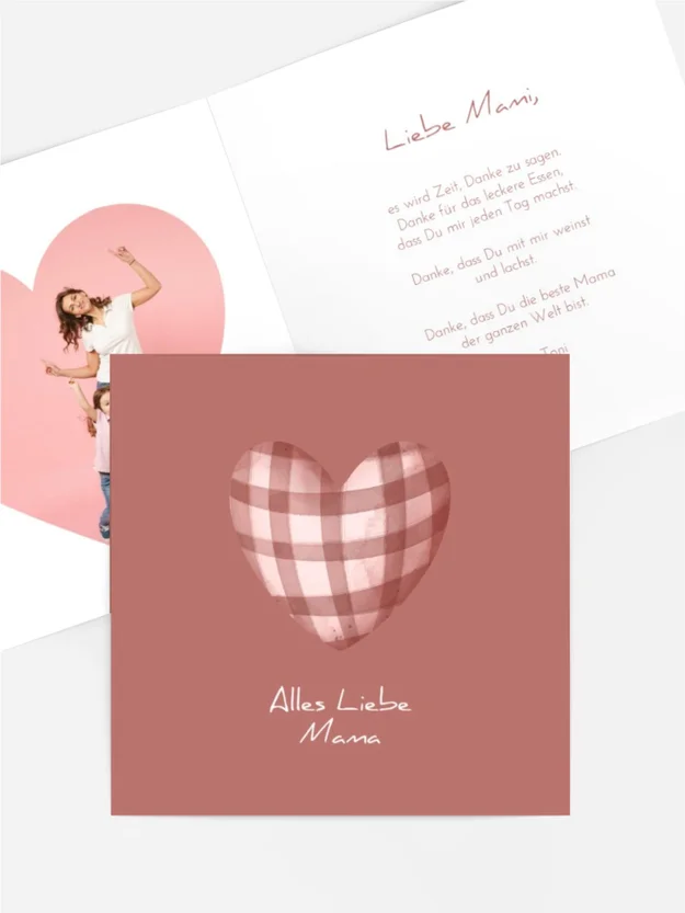 Grußkarte zum Muttertag Herzen für Mama