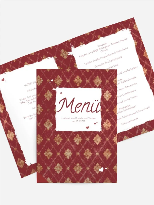 Menükarte Liebesbündnis Menükarte Liebesbündnis