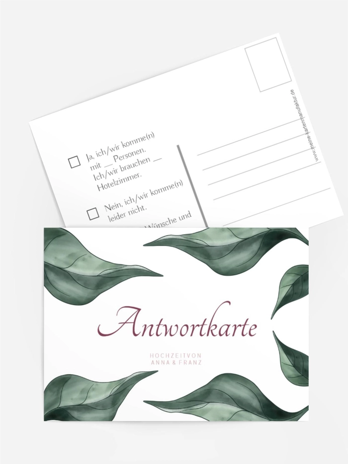 Antwortkarte Hochzeit Hortensie Antwortkarte Hochzeit Hortensie