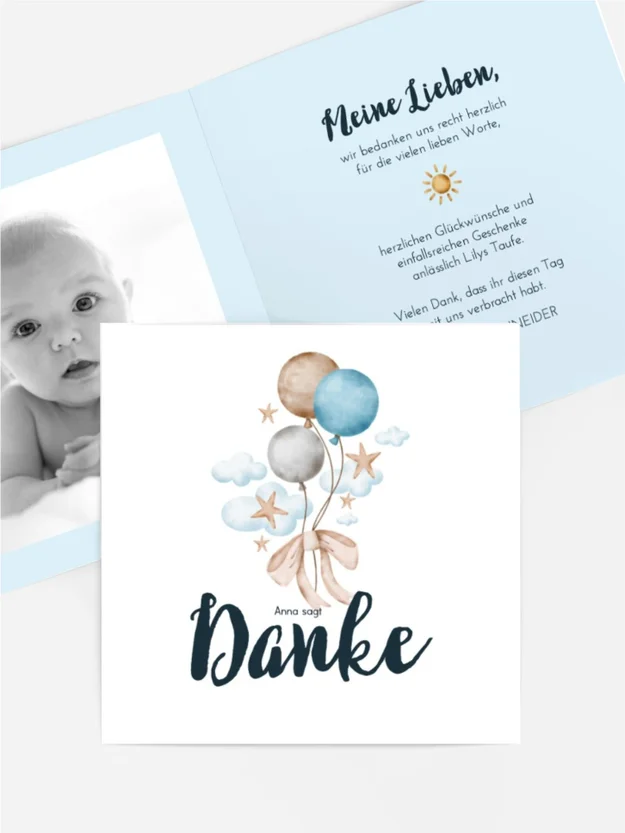 Dankeskarte Taufe Kleiner Engel