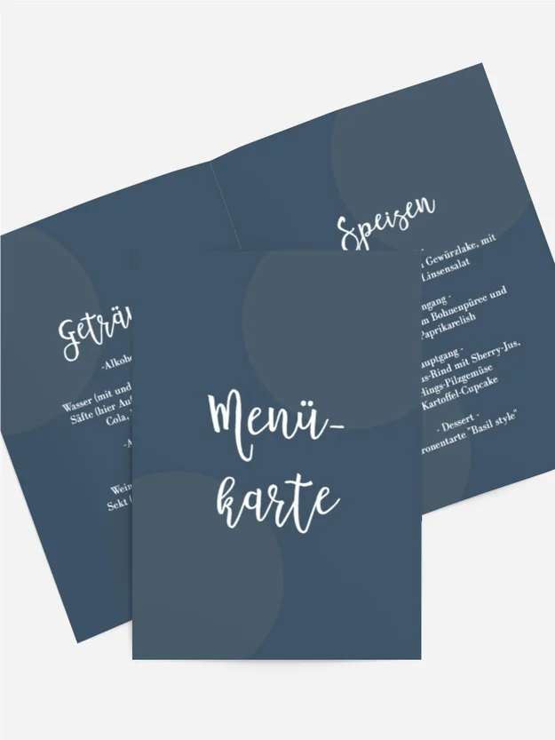 Menükarte Geburtstag Kreise auf dem Wasser