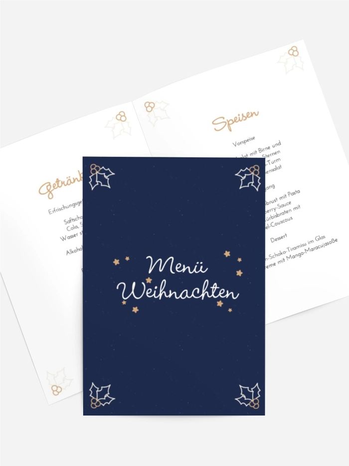Menükarte Weihnachten Feiertagsblätter Menükarte Weihnachten Feiertagsblätter