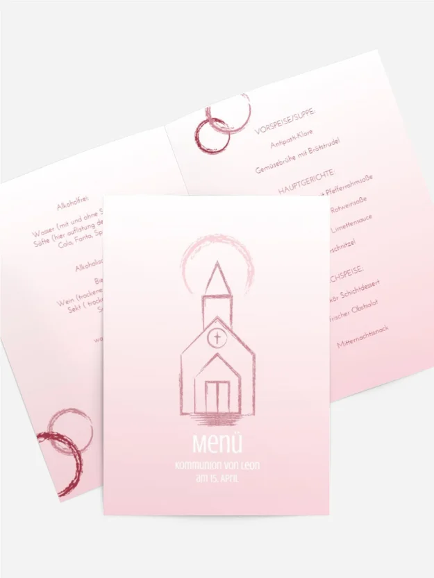 Menükarte Kommunion Kirche