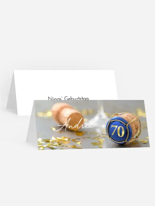 Tischkarte Geburtstag Jubiläums-Champagner