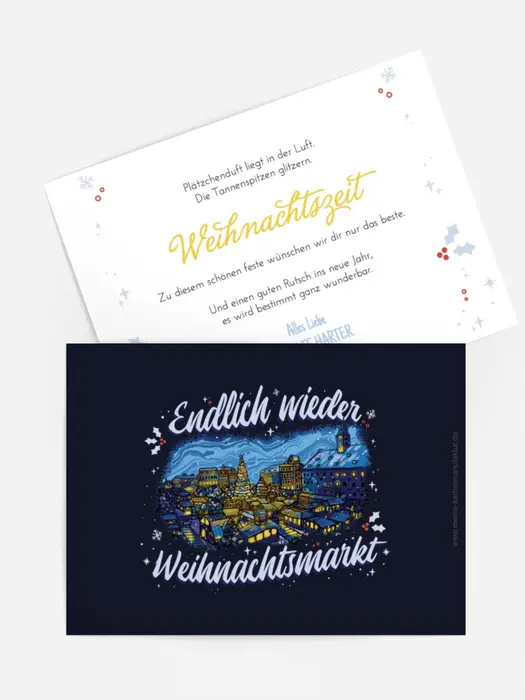 Grußkarte Weihnachten Sternenklare Nacht