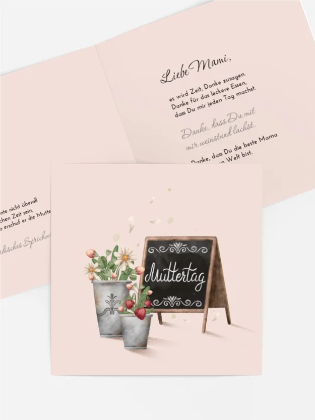 Grußkarte zum Muttertag Ein Zeichen für Blumen