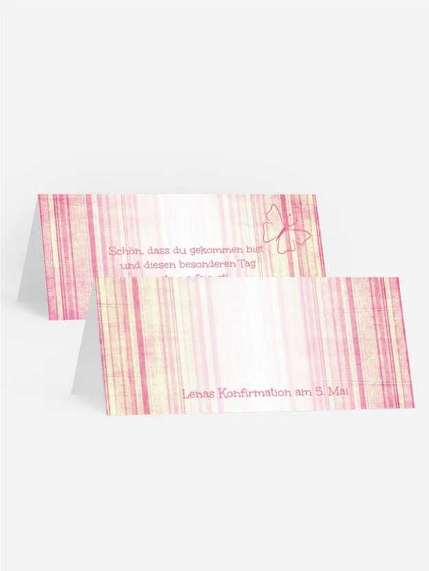 Tischkarte Konfirmation Butterfly 2