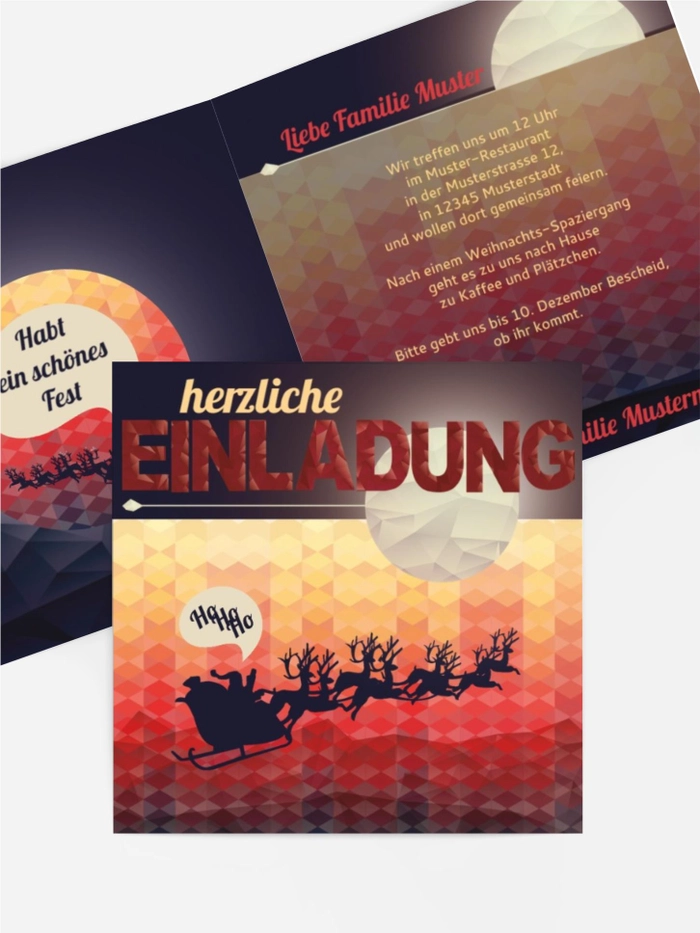 Weihnachtseinladung Hohoho Weihnachtseinladung Hohoho