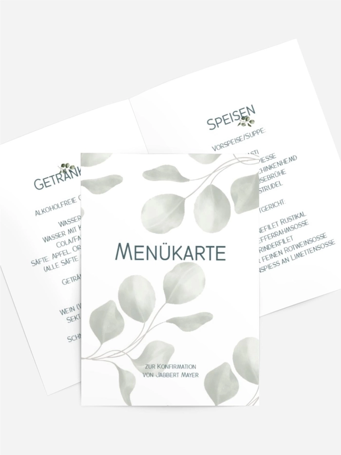 Menükarte Konfirmation Zarte Blütenblätter Menükarte Konfirmation Zarte Blütenblätter