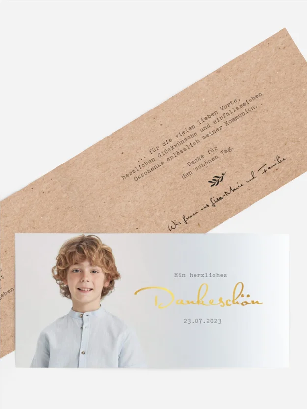 Dankeskarte Kommunion Viel Glück Junge