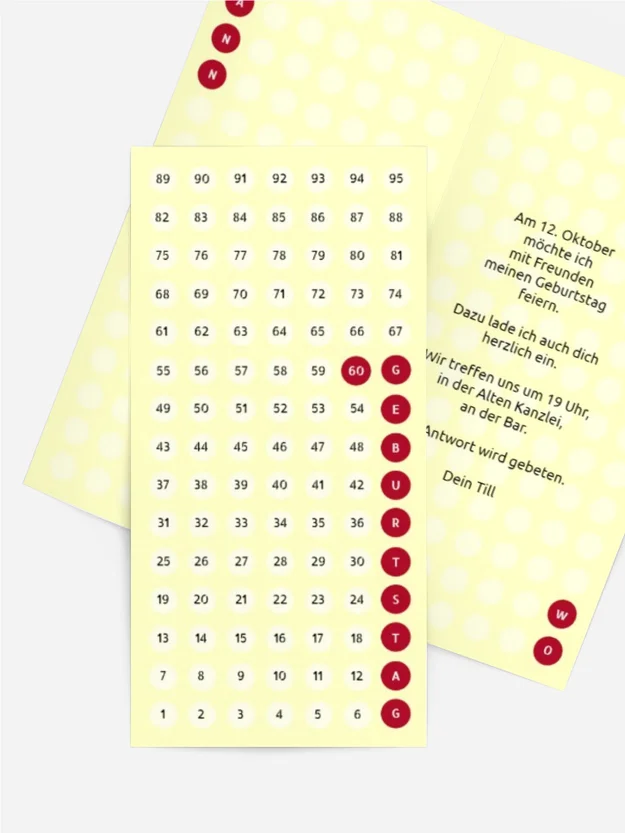 Geburtstagskarte Zahlenspiel 60 Geburtstagskarte Zahlenspiel 60