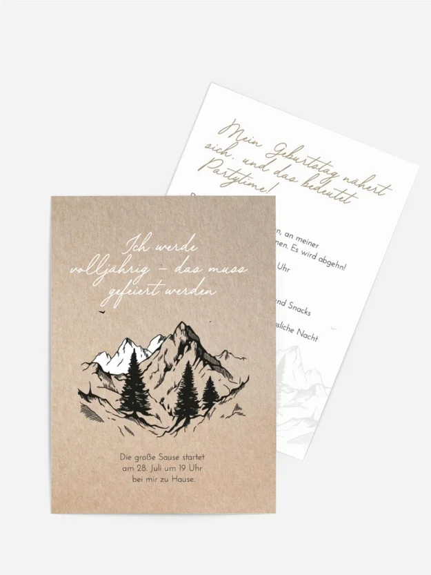 Geburtstagseinladung Berglandschaft