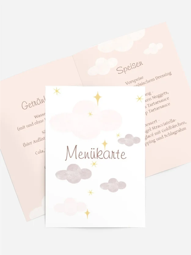 Menükarte Geburtstag Wölkchen