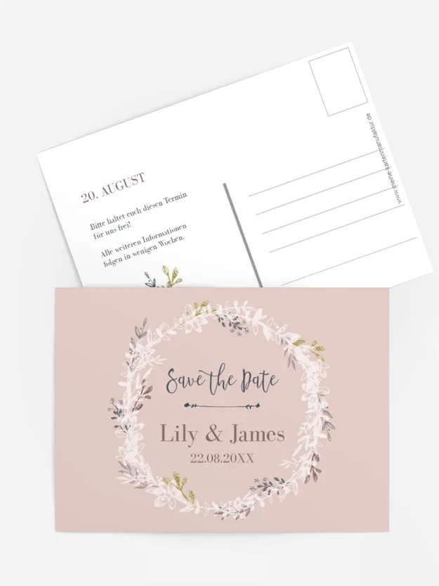 Save the Date Leaf Wreath