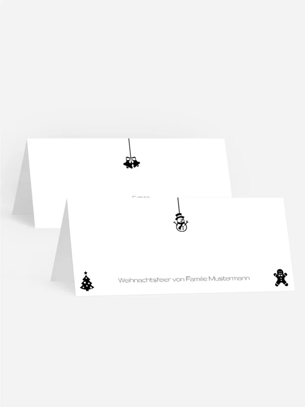Tischkarte zu Weihnachten Schmuckelemente