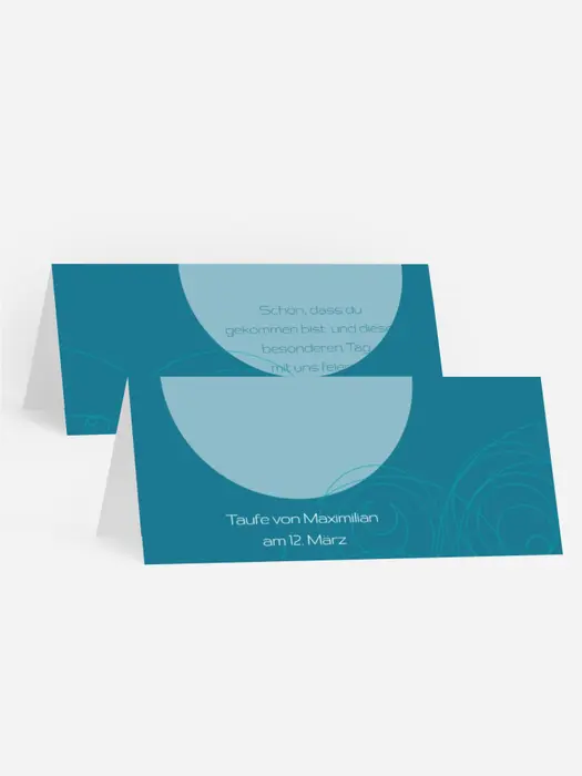 Tischkarte Taufe Circles